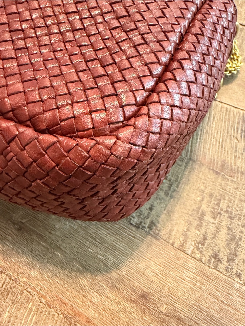Clare V Marisol Diagonal Woven Crossbody Bag in Toffee - Picture 10 of 11